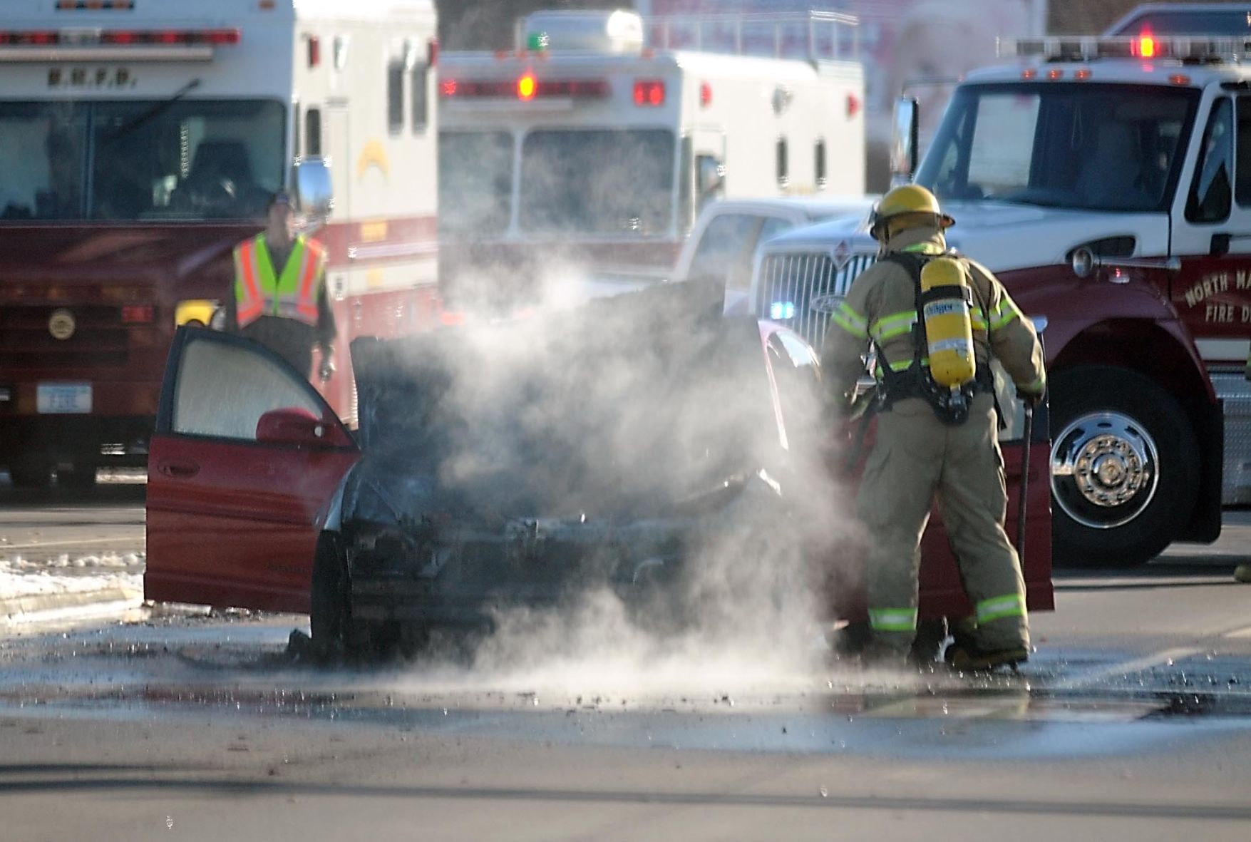 Car fire in North Mankato